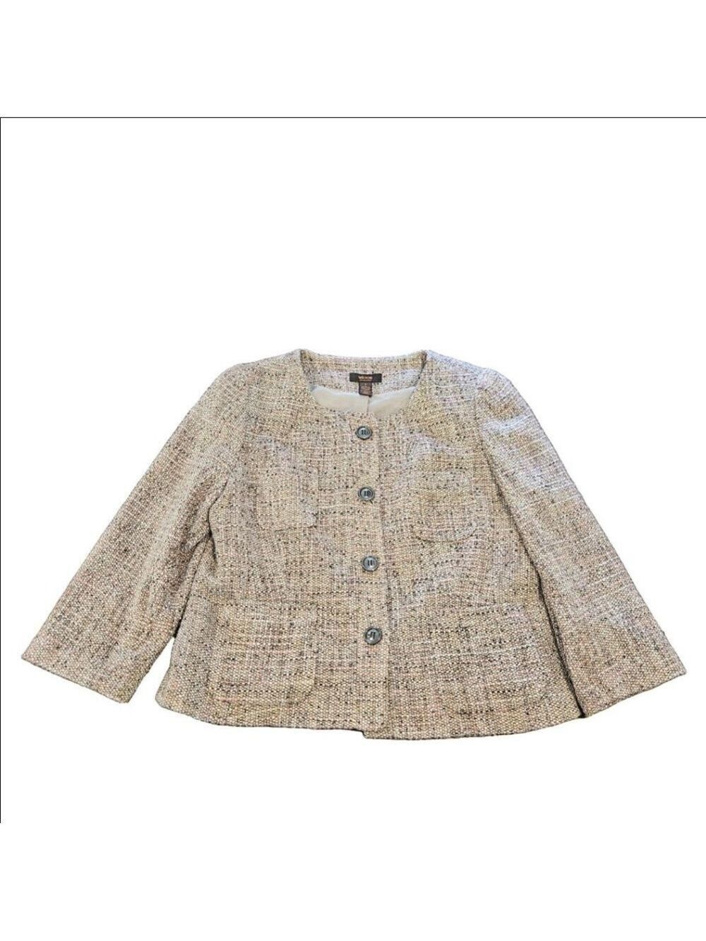 Women's Victor Alfaro Button-Down Blazer Size 16 Multicolor, 4 Front Pockets